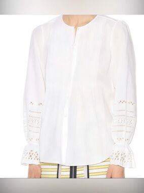 Veronica Beard Milli eyelet long sleeve top